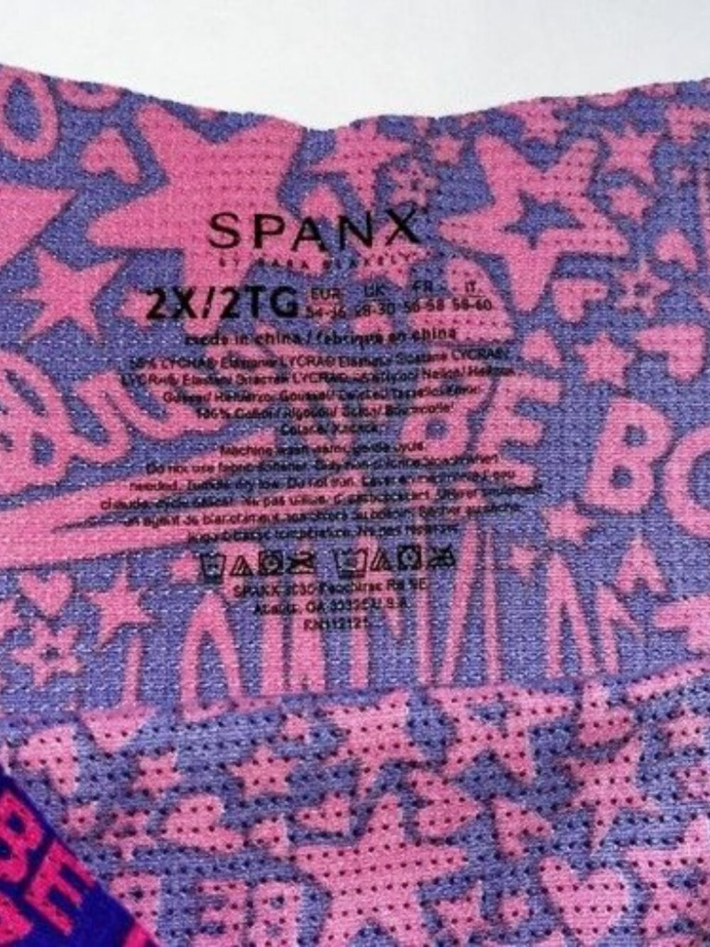 SPANX Vibrant Purple Thong with Pink Graphics - Picture 4 of 10